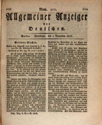 Allgemeiner Anzeiger der Deutschen Dienstag 5. November 1816