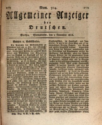 Allgemeiner Anzeiger der Deutschen Samstag 9. November 1816