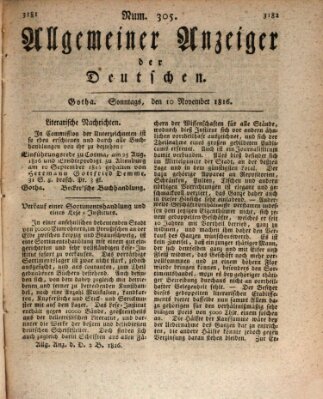 Allgemeiner Anzeiger der Deutschen Sonntag 10. November 1816