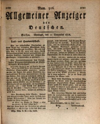 Allgemeiner Anzeiger der Deutschen Montag 11. November 1816