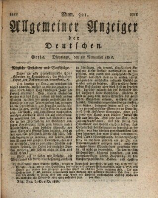 Allgemeiner Anzeiger der Deutschen Dienstag 26. November 1816