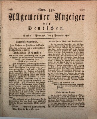 Allgemeiner Anzeiger der Deutschen Sonntag 8. Dezember 1816