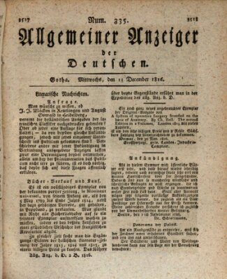 Allgemeiner Anzeiger der Deutschen Mittwoch 11. Dezember 1816