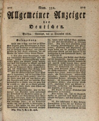 Allgemeiner Anzeiger der Deutschen Montag 30. Dezember 1816