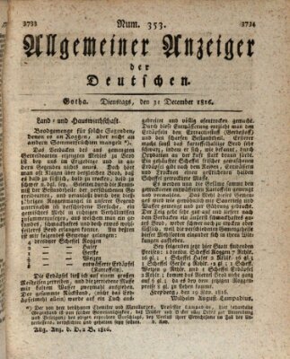 Allgemeiner Anzeiger der Deutschen Dienstag 31. Dezember 1816