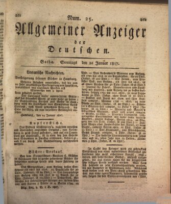 Allgemeiner Anzeiger der Deutschen Sonntag 26. Januar 1817