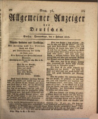 Allgemeiner Anzeiger der Deutschen Donnerstag 6. Februar 1817