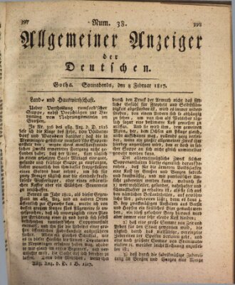 Allgemeiner Anzeiger der Deutschen Samstag 8. Februar 1817