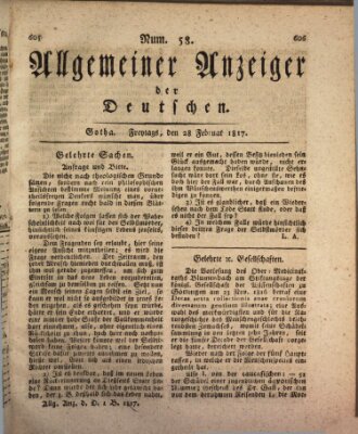 Allgemeiner Anzeiger der Deutschen Freitag 28. Februar 1817