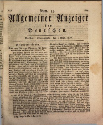 Allgemeiner Anzeiger der Deutschen Samstag 1. März 1817