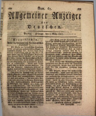 Allgemeiner Anzeiger der Deutschen Freitag 7. März 1817