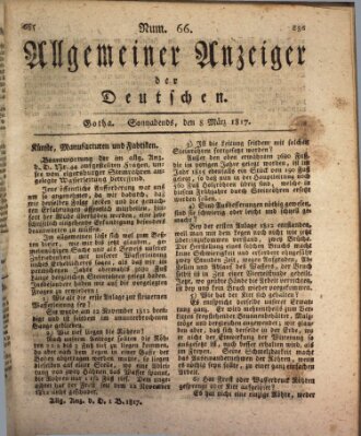 Allgemeiner Anzeiger der Deutschen Samstag 8. März 1817