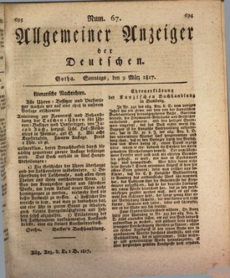 Allgemeiner Anzeiger der Deutschen Sonntag 9. März 1817