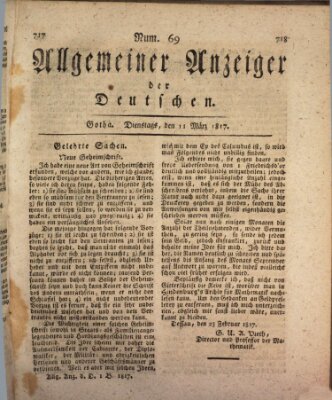 Allgemeiner Anzeiger der Deutschen Dienstag 11. März 1817