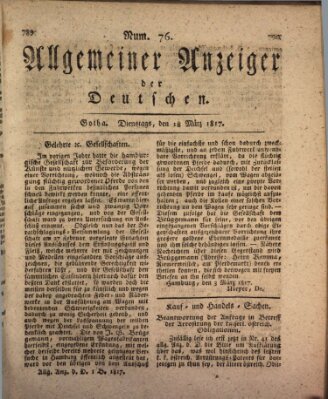 Allgemeiner Anzeiger der Deutschen Dienstag 18. März 1817