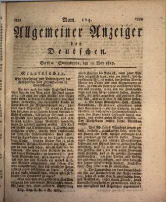 Allgemeiner Anzeiger der Deutschen Samstag 10. Mai 1817