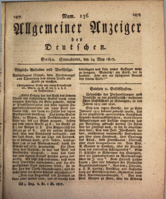 Allgemeiner Anzeiger der Deutschen Samstag 24. Mai 1817