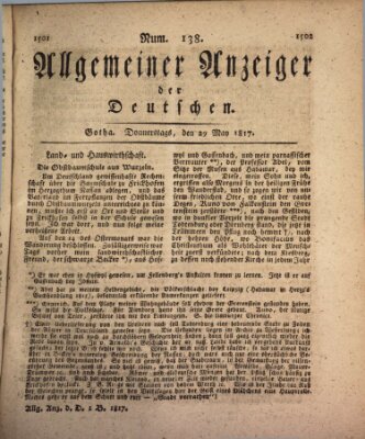 Allgemeiner Anzeiger der Deutschen Donnerstag 29. Mai 1817