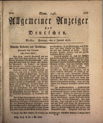 Allgemeiner Anzeiger der Deutschen Freitag 6. Juni 1817