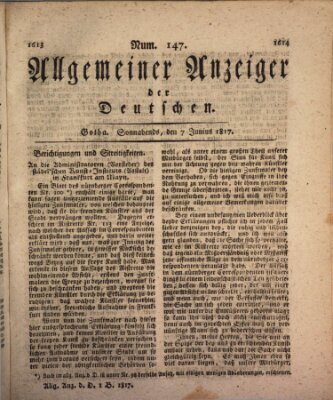 Allgemeiner Anzeiger der Deutschen Samstag 7. Juni 1817