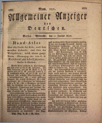 Allgemeiner Anzeiger der Deutschen Mittwoch 11. Juni 1817