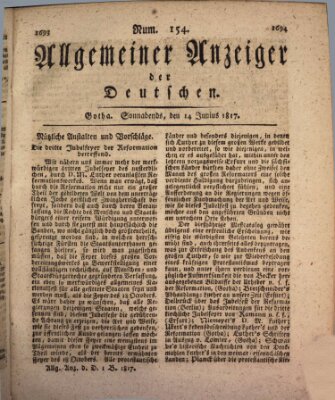 Allgemeiner Anzeiger der Deutschen Samstag 14. Juni 1817