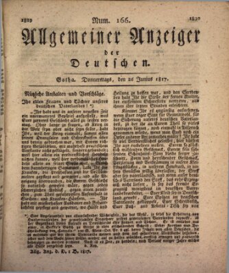 Allgemeiner Anzeiger der Deutschen Donnerstag 26. Juni 1817