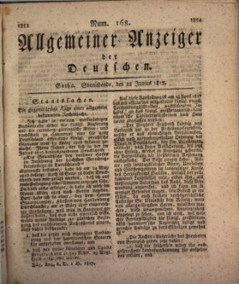 Allgemeiner Anzeiger der Deutschen Samstag 28. Juni 1817