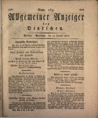 Allgemeiner Anzeiger der Deutschen Sonntag 29. Juni 1817