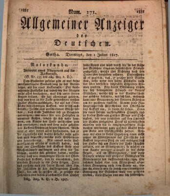 Allgemeiner Anzeiger der Deutschen Dienstag 1. Juli 1817