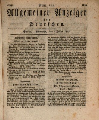 Allgemeiner Anzeiger der Deutschen Mittwoch 2. Juli 1817