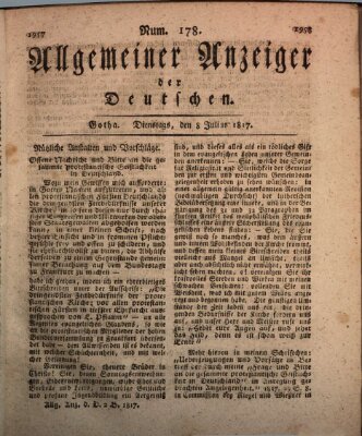 Allgemeiner Anzeiger der Deutschen Dienstag 8. Juli 1817