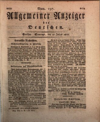 Allgemeiner Anzeiger der Deutschen Sonntag 27. Juli 1817