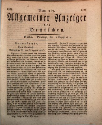 Allgemeiner Anzeiger der Deutschen Dienstag 12. August 1817