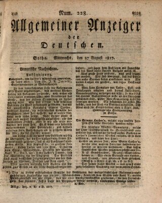Allgemeiner Anzeiger der Deutschen Mittwoch 27. August 1817