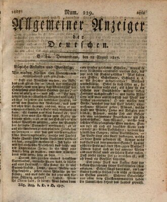 Allgemeiner Anzeiger der Deutschen Donnerstag 28. August 1817