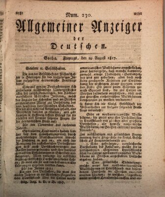 Allgemeiner Anzeiger der Deutschen Freitag 29. August 1817