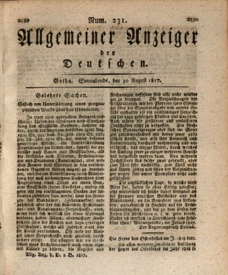 Allgemeiner Anzeiger der Deutschen Samstag 30. August 1817