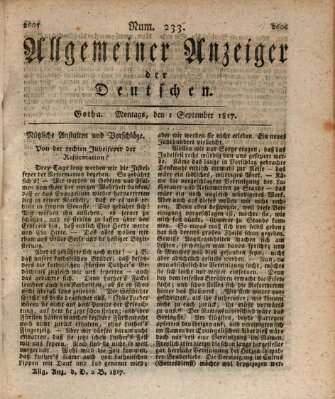 Allgemeiner Anzeiger der Deutschen Montag 1. September 1817