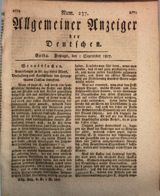 Allgemeiner Anzeiger der Deutschen Freitag 5. September 1817