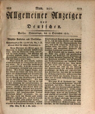 Allgemeiner Anzeiger der Deutschen Donnerstag 18. September 1817