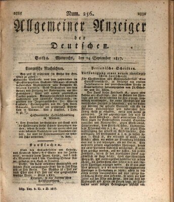 Allgemeiner Anzeiger der Deutschen Mittwoch 24. September 1817