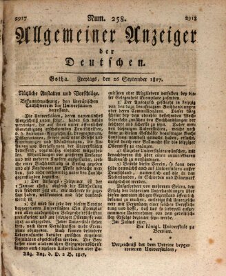 Allgemeiner Anzeiger der Deutschen Freitag 26. September 1817