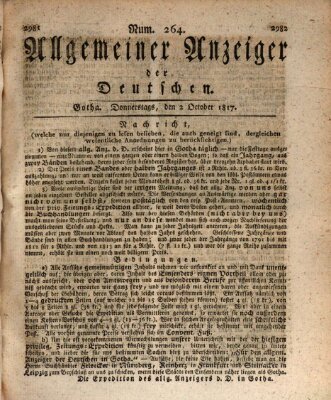 Allgemeiner Anzeiger der Deutschen Donnerstag 2. Oktober 1817