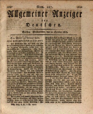 Allgemeiner Anzeiger der Deutschen Samstag 25. Oktober 1817