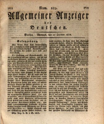 Allgemeiner Anzeiger der Deutschen Montag 27. Oktober 1817