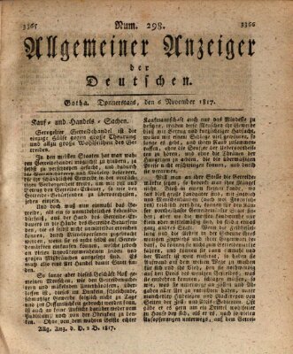 Allgemeiner Anzeiger der Deutschen Donnerstag 6. November 1817