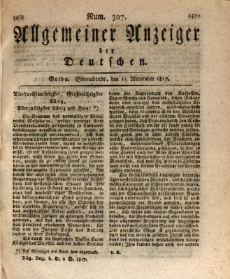 Allgemeiner Anzeiger der Deutschen Samstag 15. November 1817