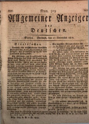 Allgemeiner Anzeiger der Deutschen Montag 17. November 1817