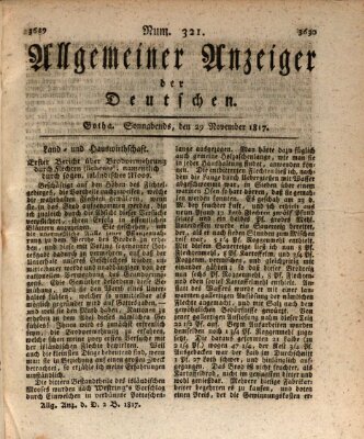 Allgemeiner Anzeiger der Deutschen Samstag 29. November 1817